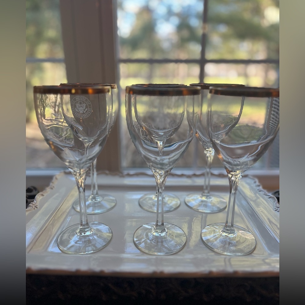 US House of Representatives Wine glasses- 9 total, never used rare find.